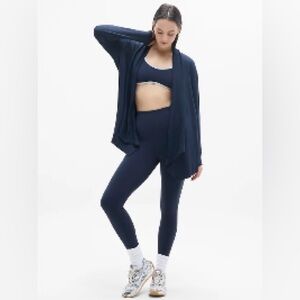 Athleta Pranayama‎ Restore Wrap Cardigan Navy Blue Size Medium M